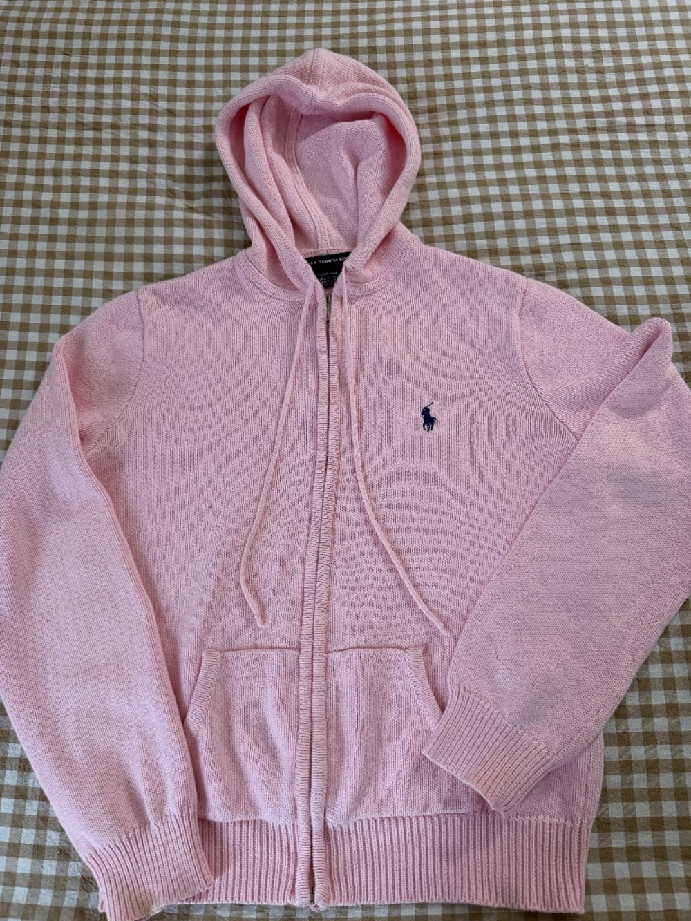 Pink Ralph Lauren cotton zip up hoodie